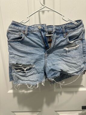 American Eagle Outfitters Light Blue Distressed Denim Cutoff Shorts